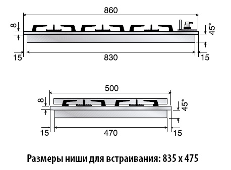 Варочная панель Ilve H39PCNV Stainless-Steel  