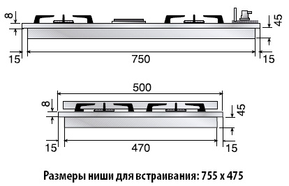 Варочная панель Ilve H38PCNV Stainless-Steel  