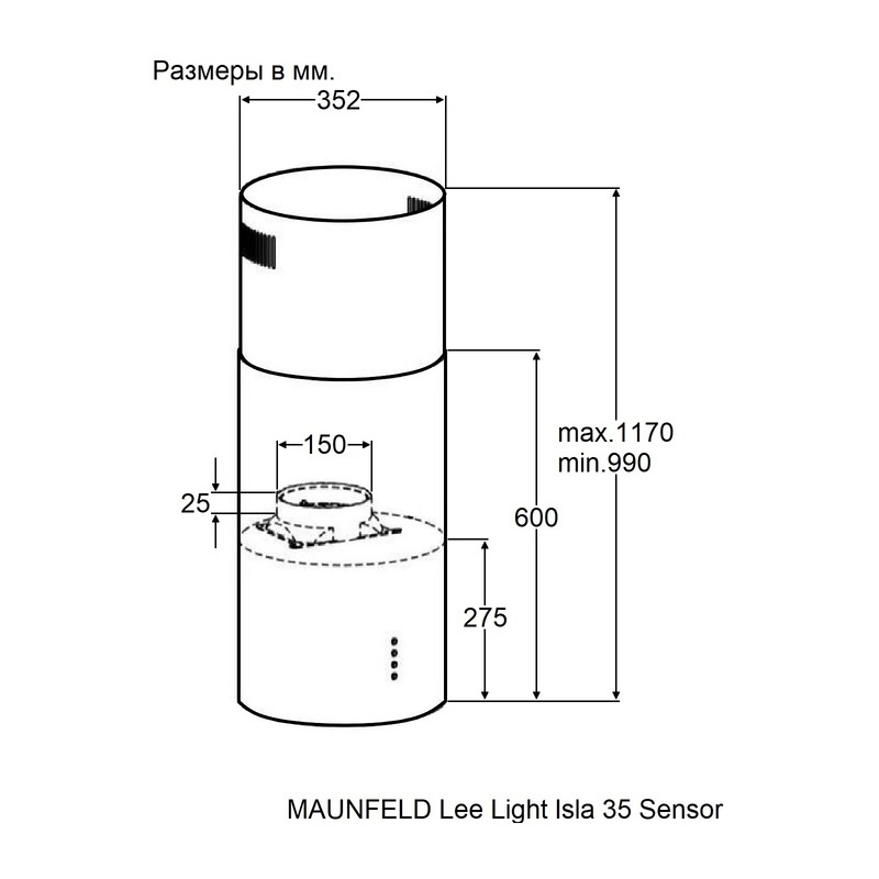 Maunfeld Lee Light Isla 35 Sensor Black